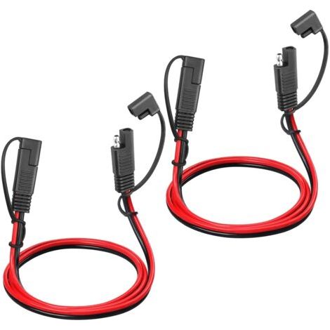 Lot de 2 Câble Extension SAE Vers SAE 10AWG, Connecteur Rapide Étanche 60CM, Pour Batterie 12V Véhicule