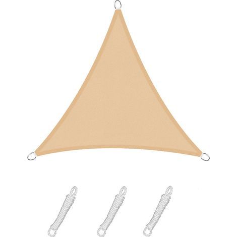Voile d'ombrage Triangle 3x3x4.25m Color Sable,Toile Imperméable Une Protection des Rayons UV à 95%, pour en Plein air, Jardin & terrasse, Piscine (1/5)