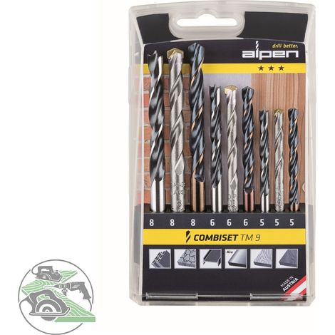 Alpen 0000802102100 TM 9  9teilig Universal-Bohrersortiment (1/2)