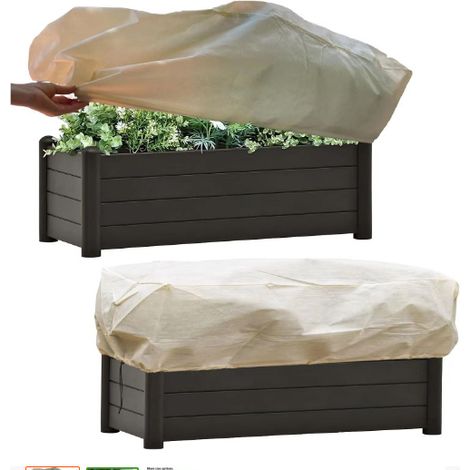 Housse de protection rectangulaire pour plantes d'extérieur avec cordon de serrage pour plantes d'hiver, protection contre le gel et le froid (1/4)