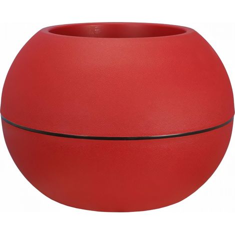 Bac Pot de fleurs Double Parois effet Granit - Boule D 50cm 18L - Rouge - Fabrication Française - Livraison gratuite (1/2)