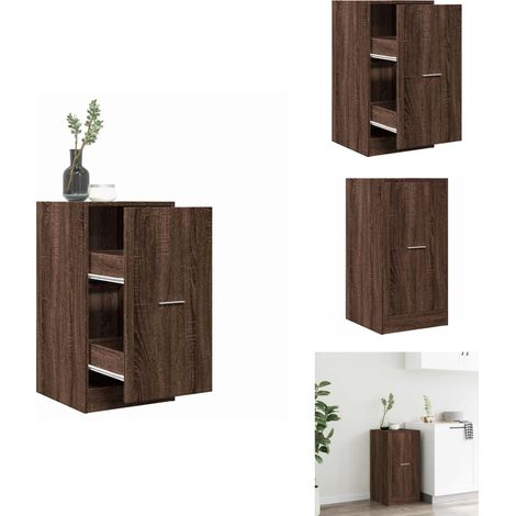 Armoire apothicaire chêne marron 40x41x77,5cm bois d'ingénierie - Armoire D'apothicaire - Armoires D'apothicaire - Coffre D'apothicaire - Tiroir D'apothicaire (1/5)