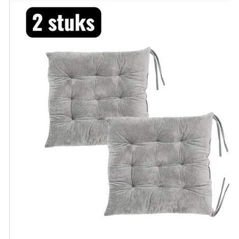 pièces - Coussins de siège - 40X40cm - Coussin de soutien Extra Épais - Couleur Unie Coussin de siège Ergonomique pour Bureau et Maison, Rembourrage Doux pour une Assise Prolongée - Grijs (1/5)