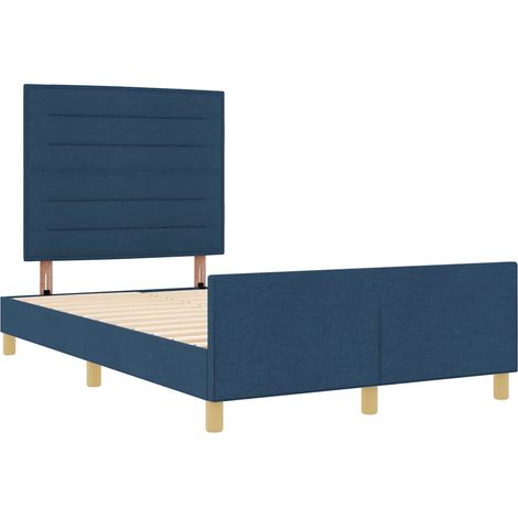 Estructura de cama con cabecera Azul 140 x 190 cm tela vidaXL (1/5)