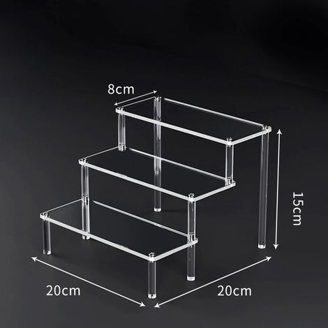 (D5208-2008-3T) Présentoirs en acrylique transparents pour figurines en argile, présentoir à desserts, présentoir à parfums, vitrine W-10 (1/5)