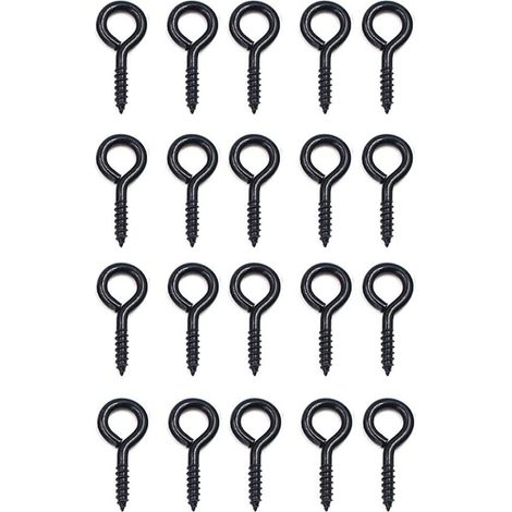 Lot de 20 vis à œillet M4 en acier inoxydable noir auto-taraudeuses à vis M4 pour bricolage, travaux manuels, cadres en bois (1/5)