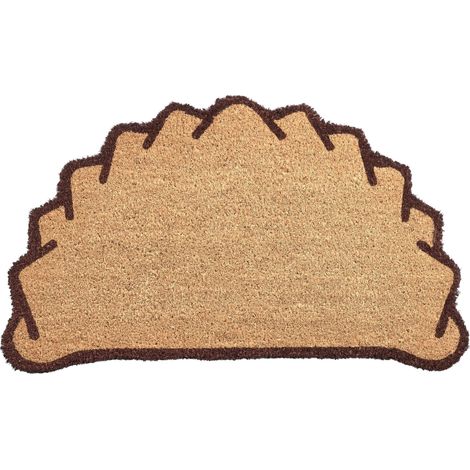 Zerbino di benvenuto in cocco antiscivolo 45 x 75 cm con base in PVC stampa dumpling colore naturale Lazi (1/5)