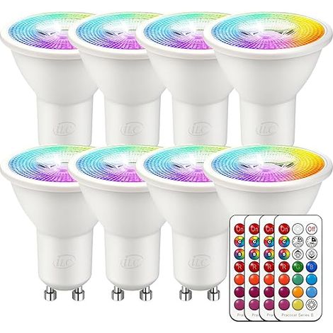Ampoule Led MR16 GU10 RGB Spot Changementde Couleur, Ampoules RGBW Dimmable Blanc chaud 5W Equivalence incandescence 40W, Timing Télécommande infrarouge incluse (1/5)