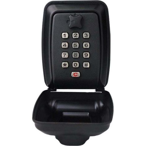 121x95x62mm Black Waterproof Security Key Box Wall-Mounted Key Box Outdoor Key Box Safe Security Key Box Wall Mount Key Safe - Shared Key, Black (1/4)