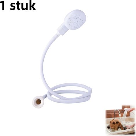 1 pièce - Pommeau de douche - Connecteur multifonctionnel pour pommeau de douche - Pommeau de douche pour shampoing - Convient pour laver les animaux - Blanc (1/5)