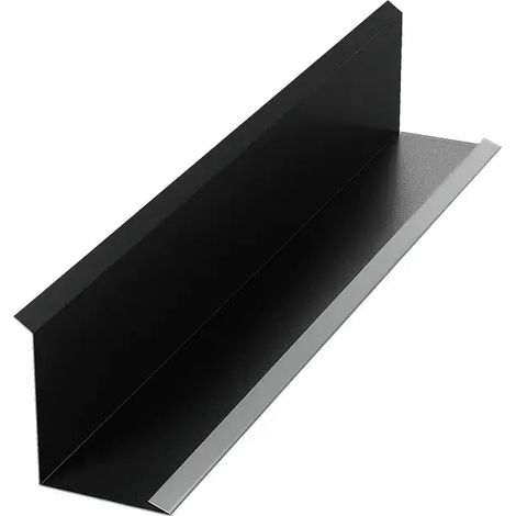 Larmier de mur pente, fixation des bacs au mur, noir mat RAL 9005