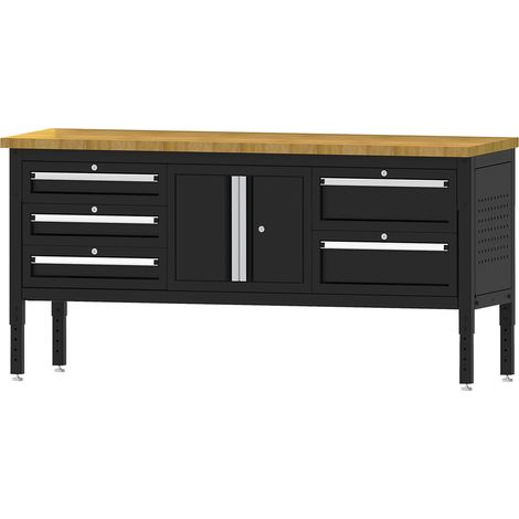 FRANKEL kaiserkraft, Établi BLACKLINE, avec 6 tiroirs, armoire (1/2)