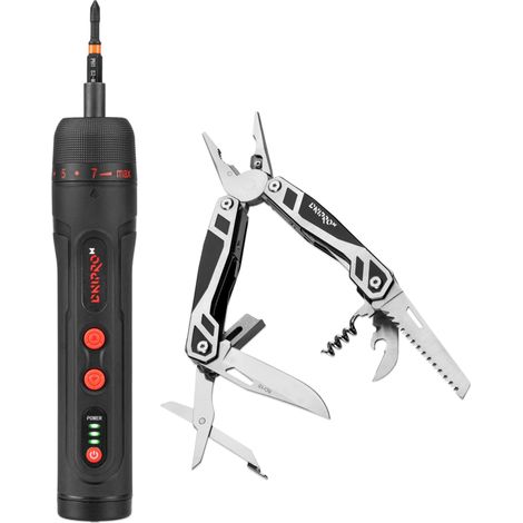 Tournevis Électrique 3,6V (4V Max.), Batterie 2000 mAh USB-C, 4,5 Nm Auto / 10 Nm Manuel, 320 tr/min, Lumière LED, 10 Embouts et Étui, CSD-40X (1/5)