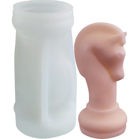 Stampo in silicone per candele a forma di cavallo degli scacchi