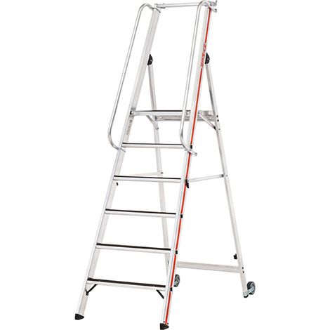 Scaletta grande piattaforma 6 gradini - Altezza massima di lavoro 3.42m - 868106