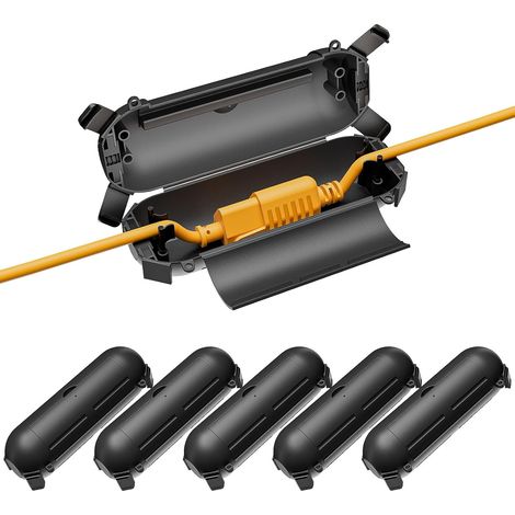 Lot de 6 protections de sécurité pour rallonge d'extérieur avec joint de protection étanche, boîte de connexion électrique résistante aux intempéries pour prise extérieure, prise, décoration (1/5)