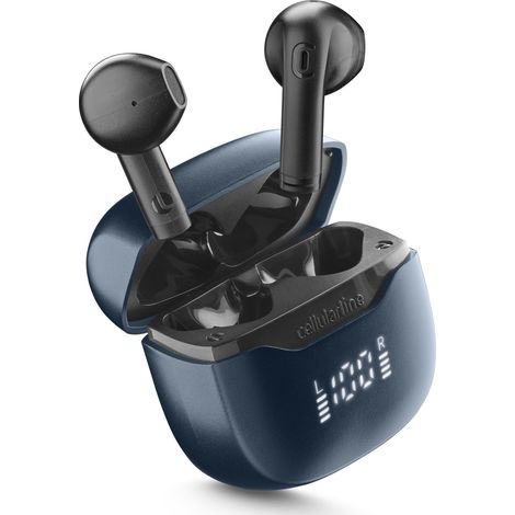 Cellularline Core Pro Auricolari Bluetooth con custodia di ricarica, display LED e funzione ENC (1/4)