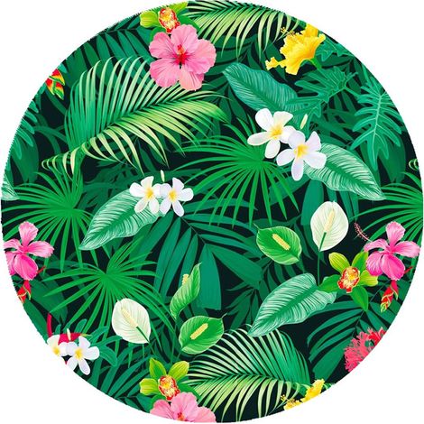Set de table rond Ibiscus et Feuilles