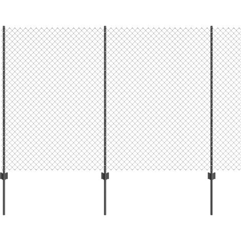 Maison Exclusive - Kettenzaun mit Pfosten 10 x 1,5 m (B x H)
