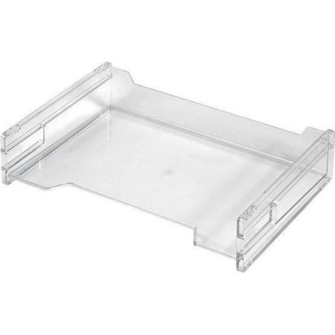 Corbeille À Courrier - Polystyrène Transparent - Format A4 - Empilable Avec Poignée - Lot De 3