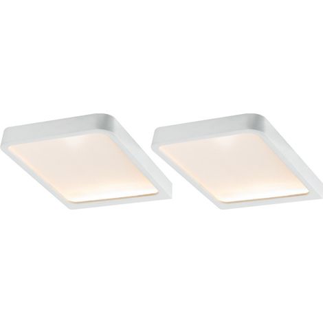 Kit 2 spots LED meubles Vane carrés blanc mat IP44 8W (1/5)