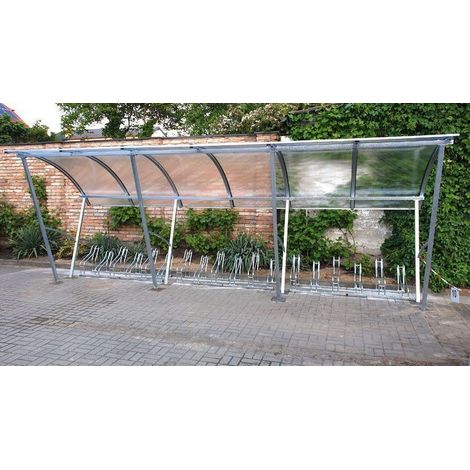Abri vélo ŚWIT pour 15 vélos - 630cm - Fixation: à fixer dans le béton