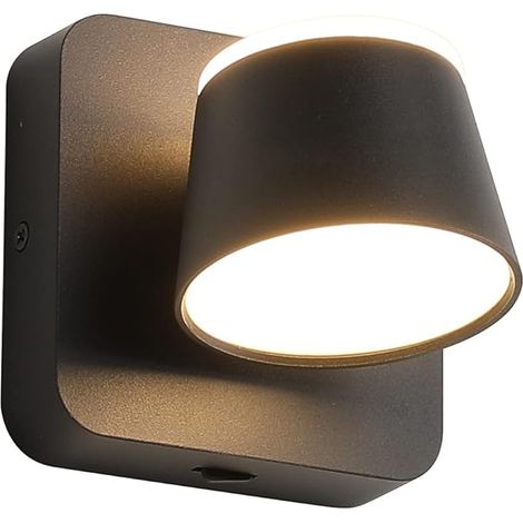 Lampadaire mural LED noir moderne, éclairage de lecture orientable haut/bas, applique intérieure rotative, projecteur mural design (1/3)