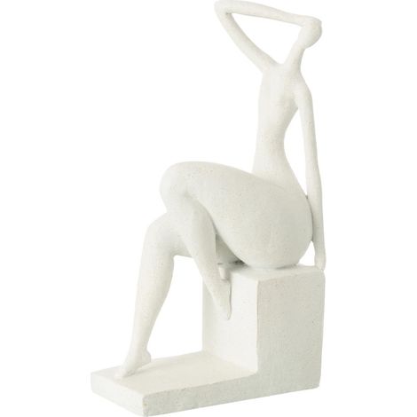 Statuette Femme Assise "Moderne" 31cm Blanc (1/5)