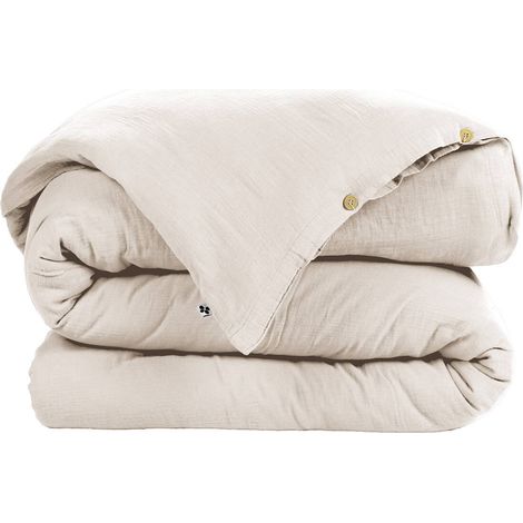 OUREA - Housse de Couette 200x200cm Gaze de Coton Pampa (1/2)