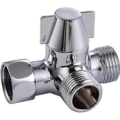Inverseur à 3 voies pour douche, remplacement de vanne à adaptateur en T G1/2". (1/5)