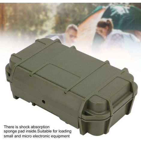 Boîte Rangement Extérieur - Étanche - 2 Couches - ABS - 21 x 13,3 x 6,5 cm - Vert Militaire - 1 Pièce (1/5)