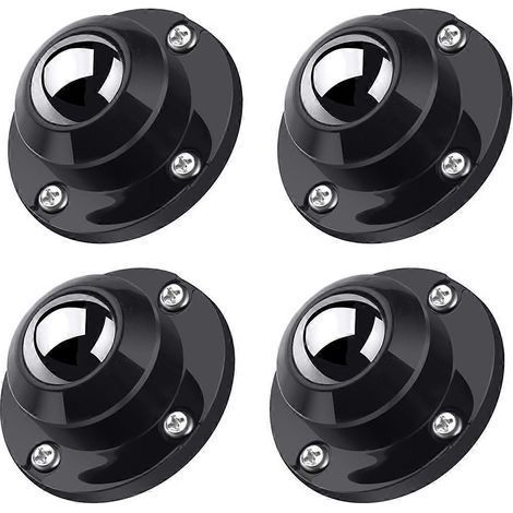 Lot de 4 roulettes auto-adhésives de 2.5 cm pour meubles. roulettes pivotantes à profil bas pour petits appareils électroménagers (1/5)