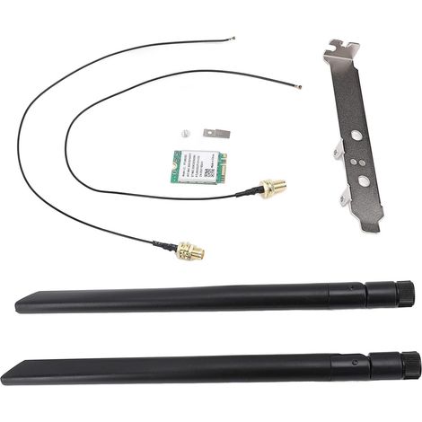 Carte WiFi 6 M.2 Double Bande avec BT5.2 pour Une Connexion Réseau Rapide et Stable, Adaptée à Un Usage Domestique Multi-appareils (Support d'antenne Externe) (1/5)