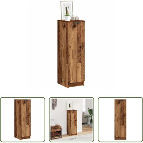 Rangement chaussures - Armoire à chaussures vieux bois 29,5x35x100,5cm bois ingénierie (1/5)