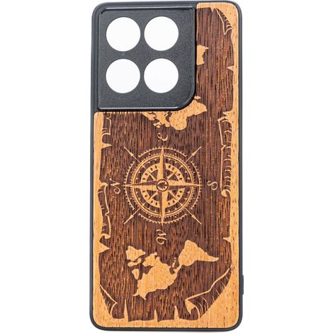Funda de madera Bewood para Motorola Edge 60 / 60 Fusion 5G WIND ROSE MERBAU (1/2)