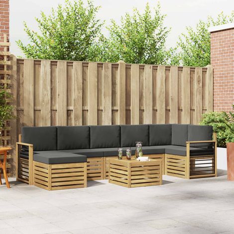 vidaXL Outdoor-Sofagarnitur 8 pcs Weiß und Anthrazit 59 x 59 x 37 cm (1/5)