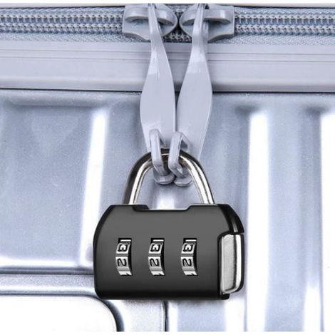Cadenas à combinaison - Non spécifié - Mini - 2 Pcs - 3 Chiffres - Noir (1/4)