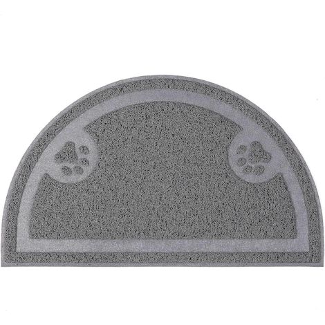 D-förmige Hunde-Futtermatte mit Pfotenabdruck (1 Stück, grau) (1/4)