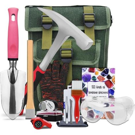 Geologie Set 14 Teile Geologiehammer Goldschwenken MC1 (1/5)