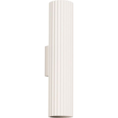 Applique murale aluminium 30 cm de haut Crème GU10 2 flammes oblongue Lampe murale moderne