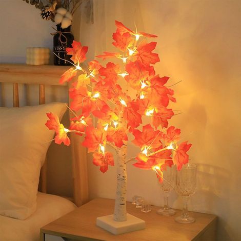 24LED Lampe pour érable Rouge(60cm),Lumière d'Arbre LED Polyvalente, Lumière d'arbre de Noël alimentée par Batterie USB pour Salon, Maison, Automne Déco - Parfaite pour Halloween, Noël (1/5)