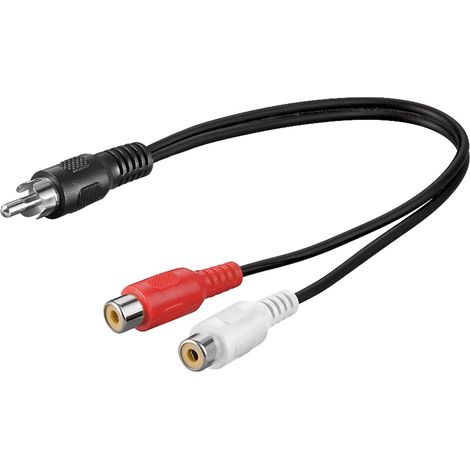 Goobay 50005 cable de audio 0,2 m RCA 2 x RCA Negro, Rojo, Blanco