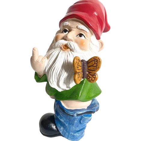 Nain De Jardin - Statue Extérieure En Résine 15 Cm - Décor Humoristique Pour Pelouse Et Cour Arrière - Unité