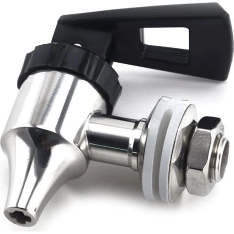 Rubinetto per birra, rubinetto dispenser per bevande in acciaio inox, ricambio per contenitore in vetro, per caffè, birra, vino e succhi di frutta, 16 mm (1/5)