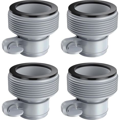 Raccord Piscine, Lot de 4 Adaptateur Tuyau Piscine, Raccord Pompe Piscine, Adaptateur de Tuyau de Piscine avec Filetage, Adaptateur de Conversion de Tuyau B pour Raccords 1,5" (4 PCS)