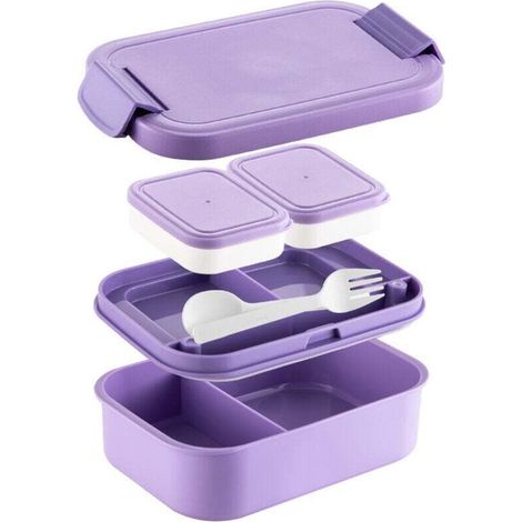 Boîte à lunch double compartiment - Grande capacité - Idéale pour les adultes actifs, les étudiants et les enfants - Boîte à lunch portable pour pique-nique