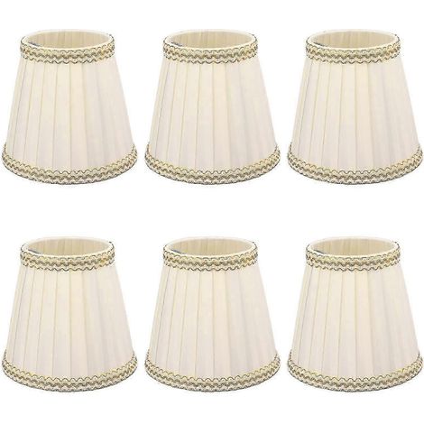 Lot de 6 abat-jour à pince pour lustre, abat-jour cylindrique en tissu, accessoires d'éclairage (1/4)