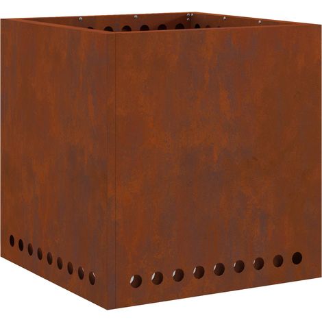Foyer sans fumée Marron 48 x 48 x 50 cm Acier patiné