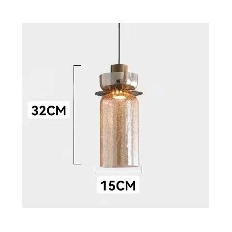 Suspension rétro D150xH320 cm, Lampe de bar café moderne et luxueuse, Applique murale design Ambre (1/2)