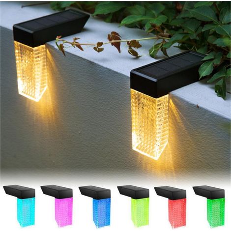 Lot de 2 lampes solaires LED pour jardin extérieur, mur ou clôture. (1/5)